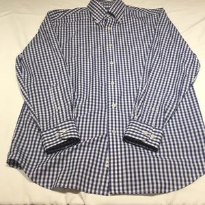 Like new navy and white checked shirt